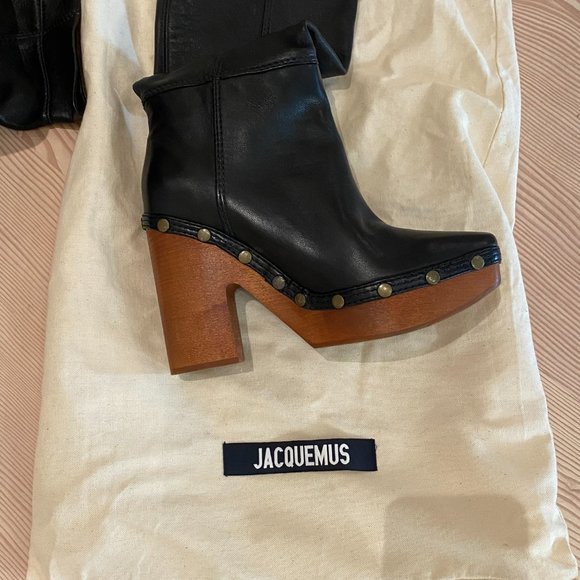 JACQUEMUS LEATHER CLOG BOOTS - Picture 6 of 15